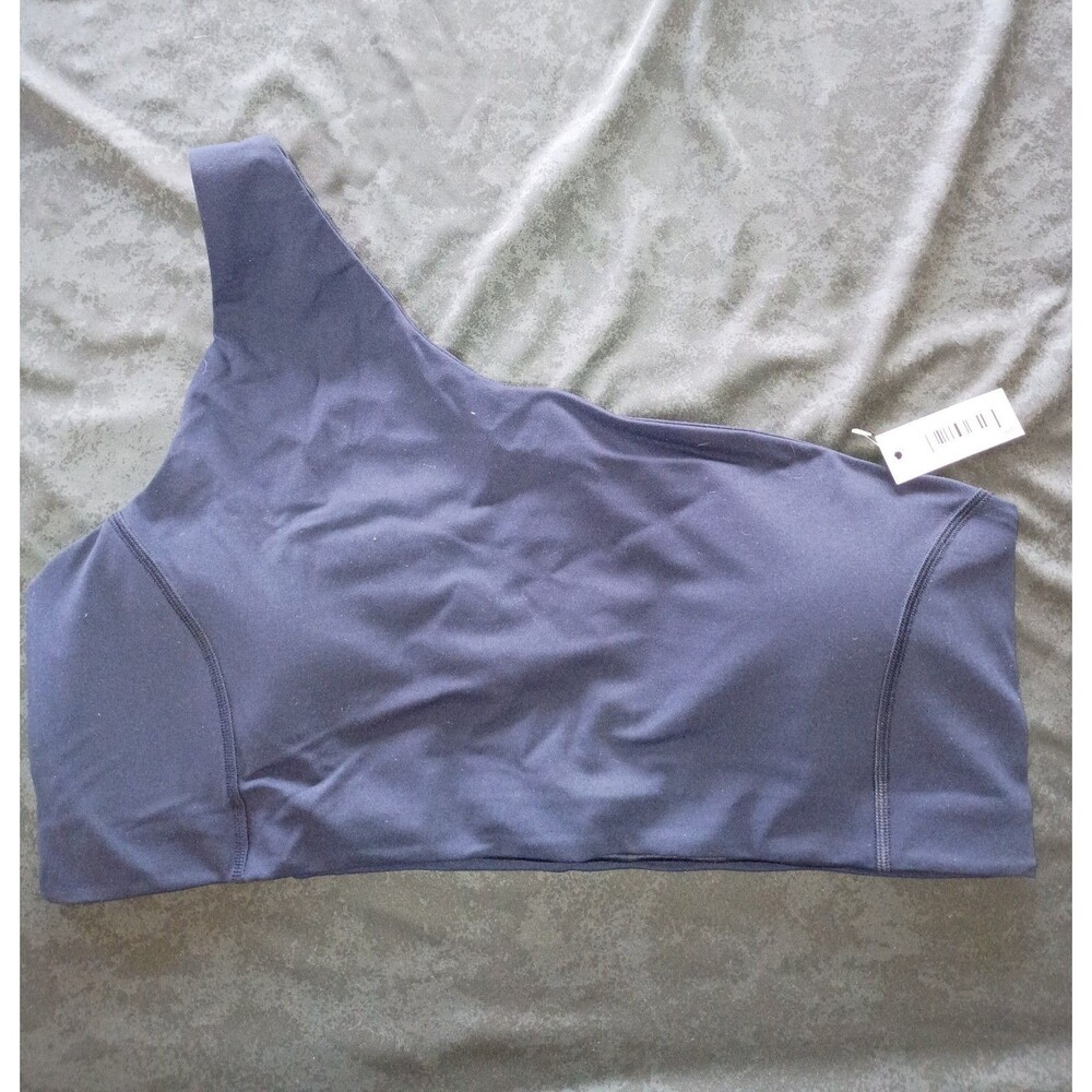 Amazon Essentials Women’s One-Shoulder Wireless Padded Sports Bra, Navy Blue XL